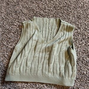 SHEIN Light Green Knit Sweater Vest